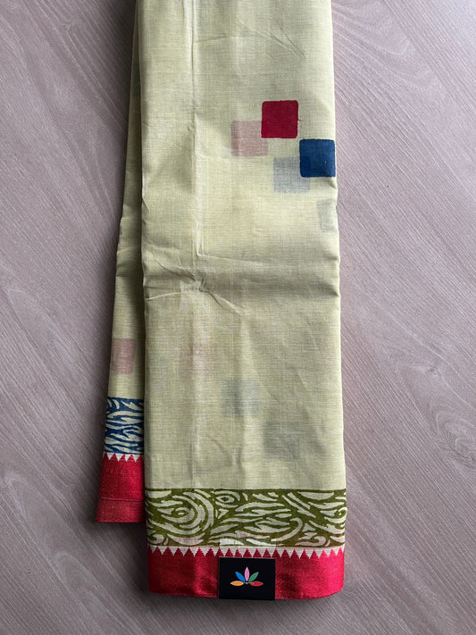 Block Printed Bengal Cotton Saree -26401