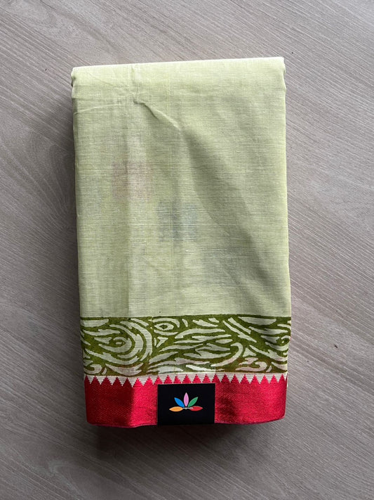 Block Printed Bengal Cotton Saree -26401