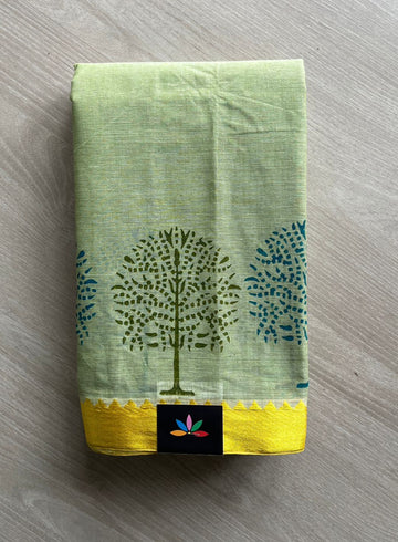 Block Printed Bengal Cotton Saree -26404