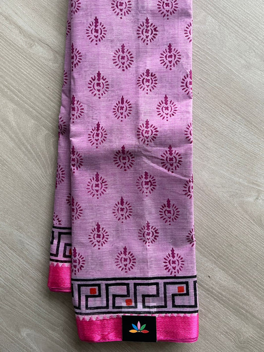 Block Printed Bengal Cotton Saree -26405