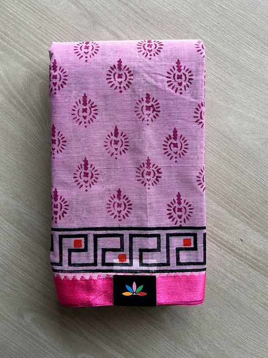 Block Printed Bengal Cotton Saree -26405