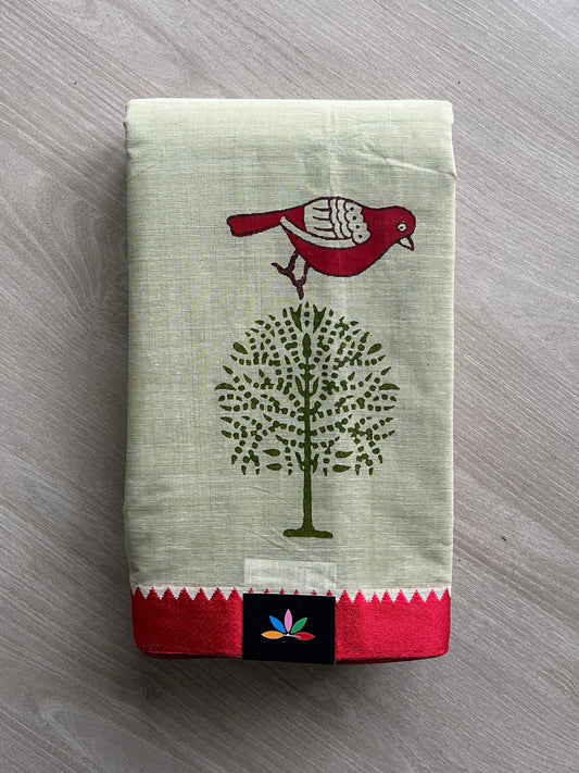 Block Printed Bengal Cotton Saree -26407