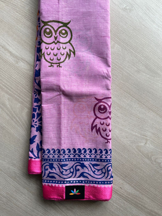 Block Printed Bengal Cotton Saree -26408