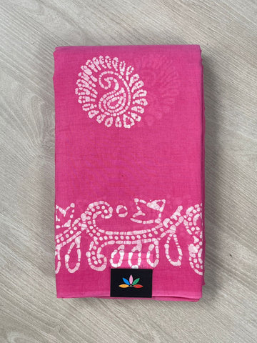 Traditional Hand Batik Cotton Saree -26439