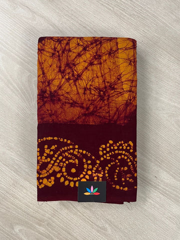 Traditional Hand Batik Cotton Saree -26440