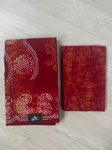 Traditional Hand Batik Cotton Saree -26442