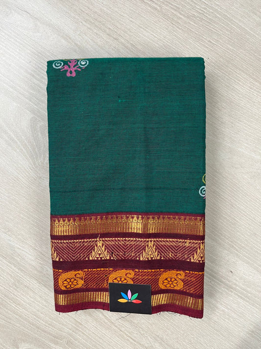 Handblock Block Printed Chettinad Cotton Saree - 26451