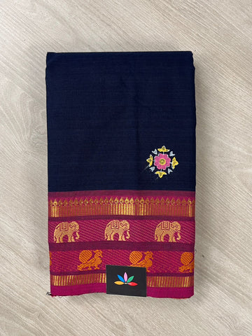 Handblock Block Printed Chettinad Cotton Saree - 26453