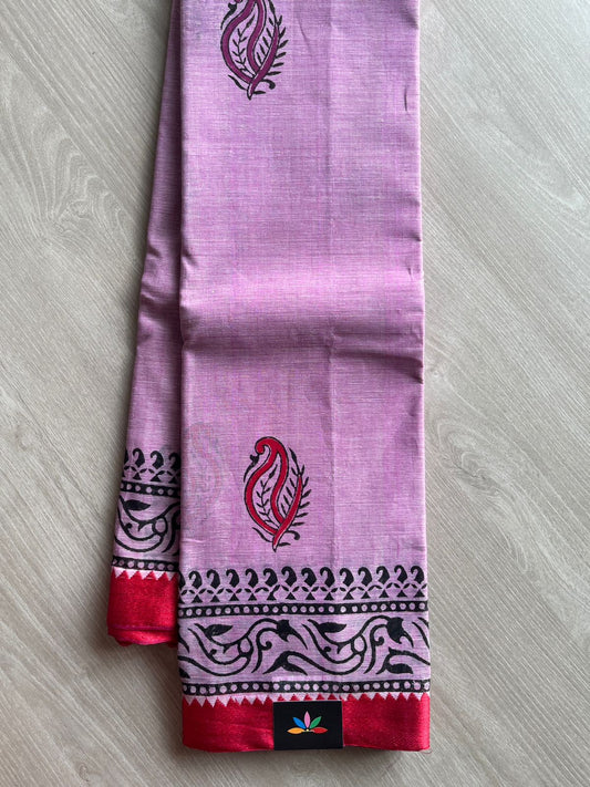 Block Printed Bengal Cotton Saree -26460