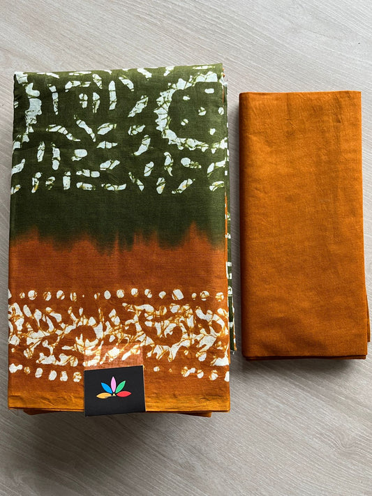 Batik Printed Cotton Saree -26468