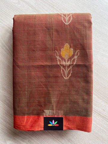 Handloom Fine Cotton Saree with Contrast Pallu and Blouse - 26624