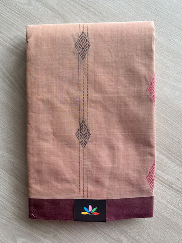 Handloom Fine Cotton Saree with Contrast Pallu and Blouse - 26629