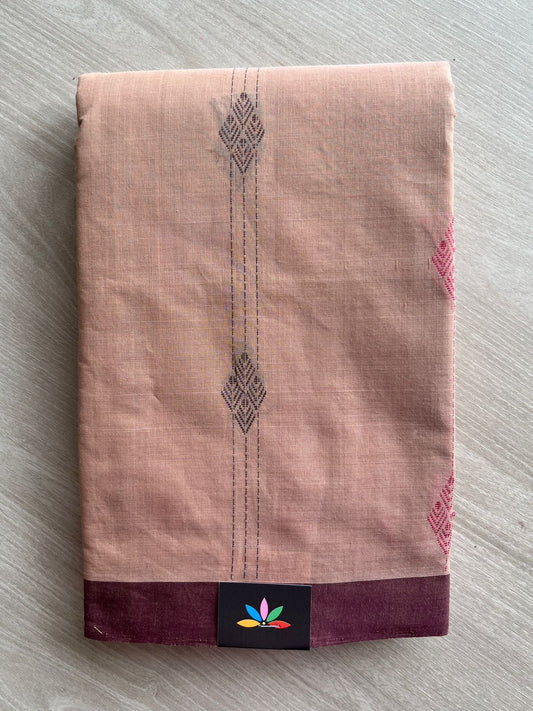 Handloom Fine Cotton Saree with Contrast Pallu and Blouse - 26629
