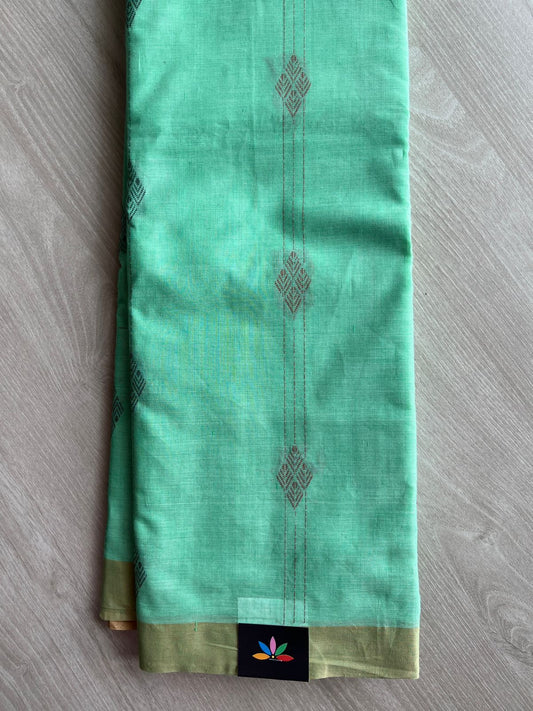 Handloom Fine Cotton Saree with Contrast Pallu and Blouse - 26630