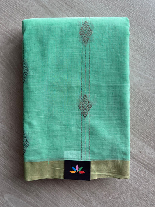 Handloom Fine Cotton Saree with Contrast Pallu and Blouse - 26630