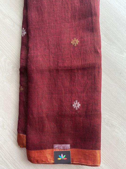 Handloom Tissue Linen Jamdani Saree -26644