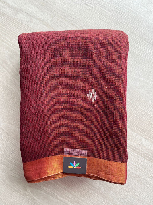 Handloom Tissue Linen Jamdani Saree -26644