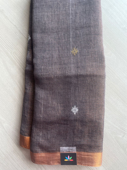 Handloom Tissue Linen Jamdani Saree -26645