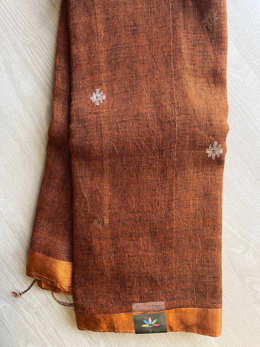 Handloom Tissue Linen Jamdani Saree -26648