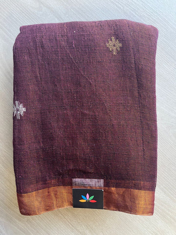 Handloom Tissue Linen Jamdani Saree -26650