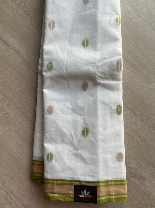Handwoven Bengal Jamdani Cotton Saree (Starched)- 26661