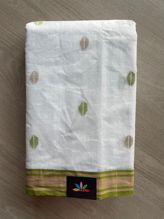 Handwoven Bengal Jamdani Cotton Saree (Starched)- 26661