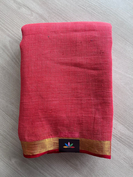 Handloom Linen Jamdani Saree -26671