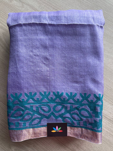 Handwoven Dhakai Tussar Silk Jamdani Saree - 26677