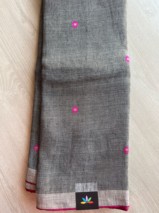 Tissue Linen Jamdani Saree -26681