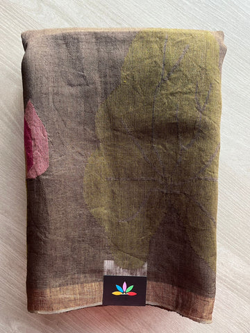 Lotus Tissue Linen Jamdani Saree-26697