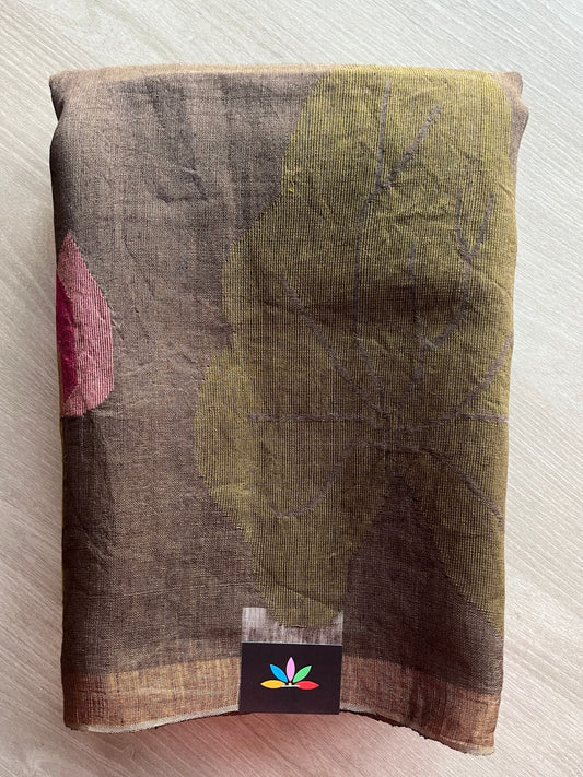 Lotus Tissue Linen Jamdani Saree-26697