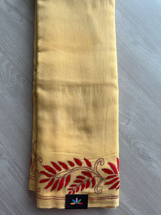 Kantha Stitch Cotton Saree - 26700