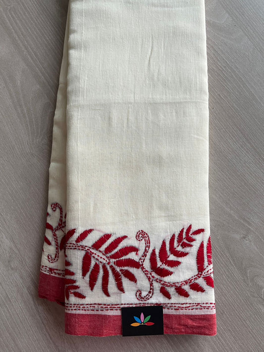 Kantha Stitch Cotton Saree - 26701