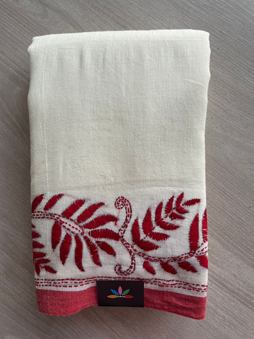 Kantha Stitch Cotton Saree - 26701