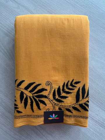 Kantha Stitch Cotton Saree - 26702
