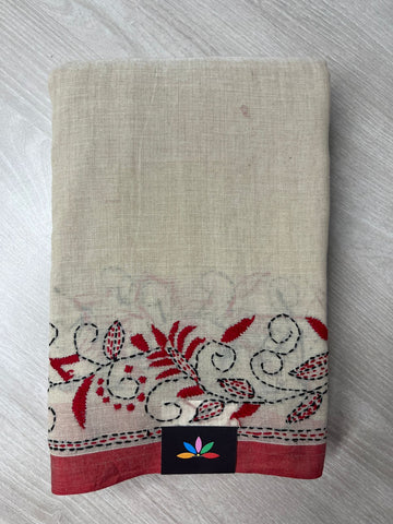 Kantha Stitch Cotton Saree - 26704