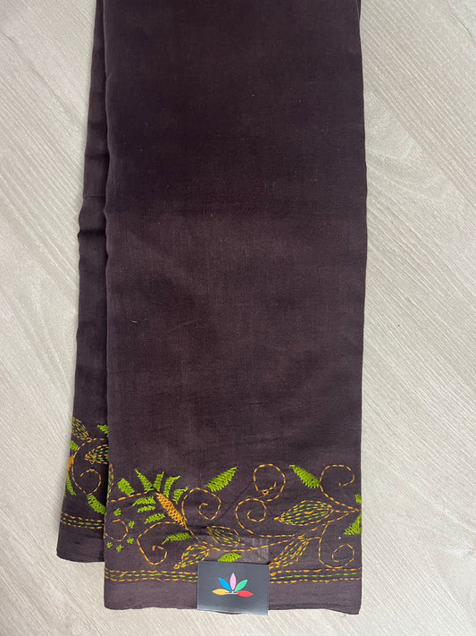 Kantha Stitch Cotton Saree - 26705
