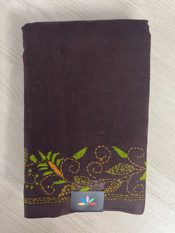 Kantha Stitch Cotton Saree - 26705