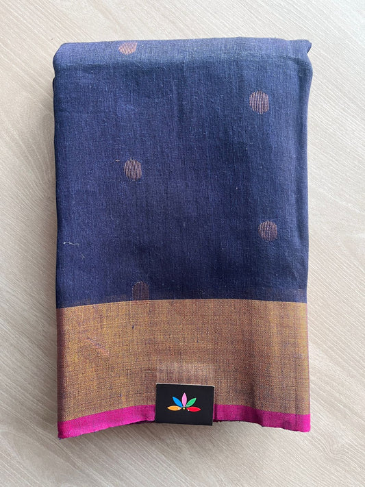 Handloom Linen Jamdani Saree - 26714