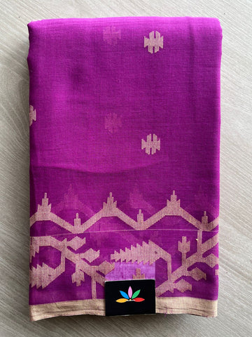 Handwoven Bengal Jamdani Cotton Sarees (Soft) - 26721