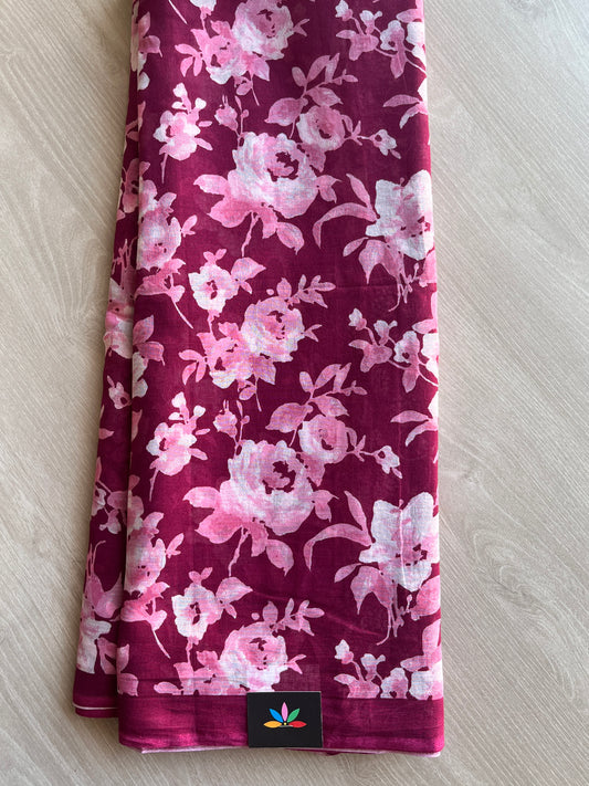 Printed Fine Mul Cotton Saree-26727