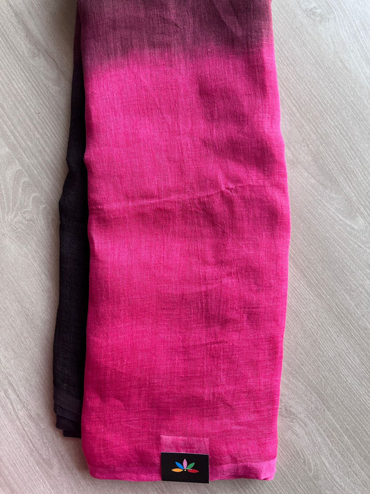 Handloom Multicolour Fine Linen Saree -26770