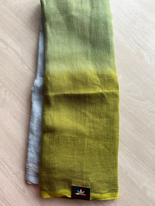 Handloom Multicolour Fine Linen Saree -26772