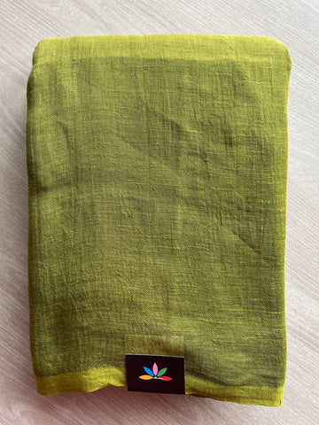 Handloom Multicolour Fine Linen Saree -26772