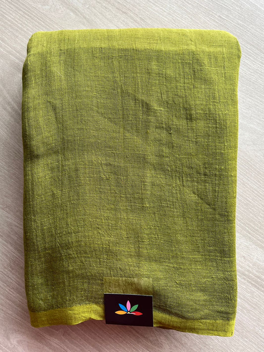 Handloom Multicolour Fine Linen Saree -26772