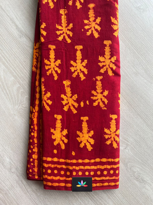 Batik Print Mul Cotton Saree -26809