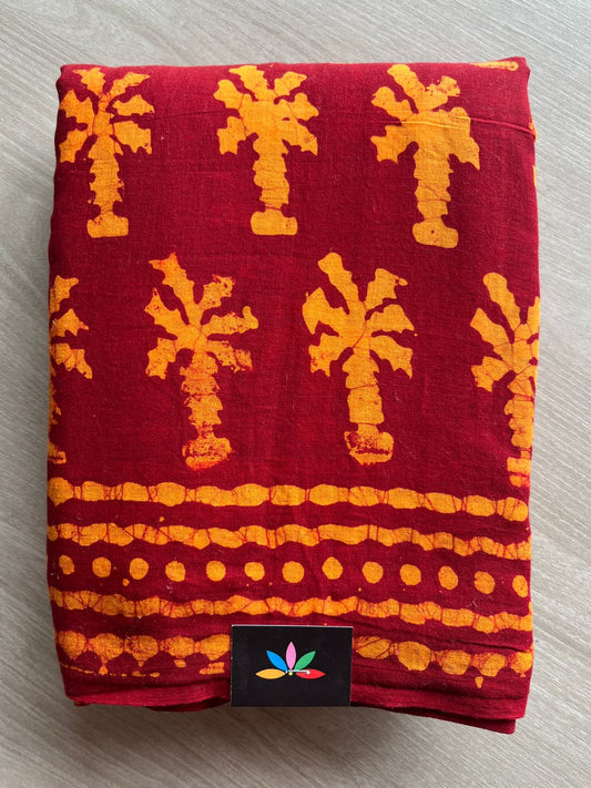 Batik Print Mul Cotton Saree -26809