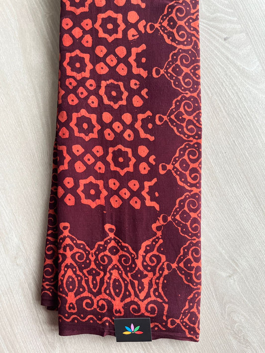 Batik Print Mul Cotton Saree -26810