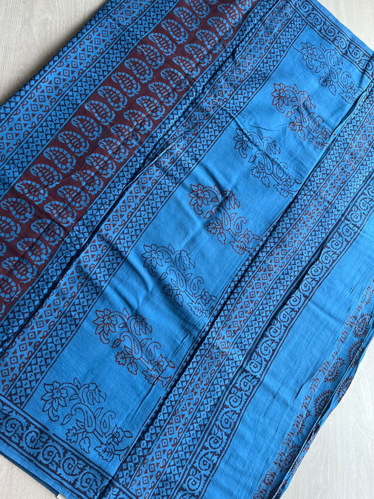 Bagh Handblock Print Mul Cotton Saree -26820