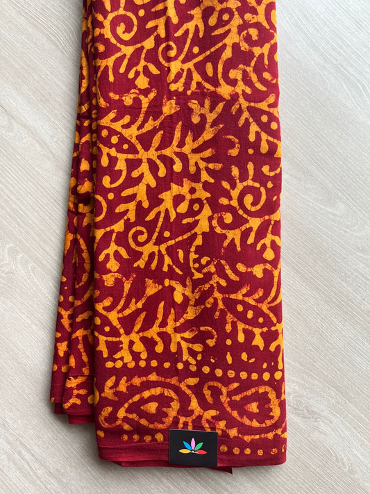 Batik Print Mul Cotton Saree -26814